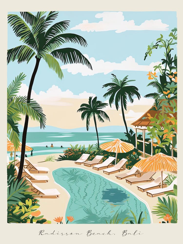 Poster Of Radisson Beach, Bali, Indonesia, Matisse And Rousseau Style 3