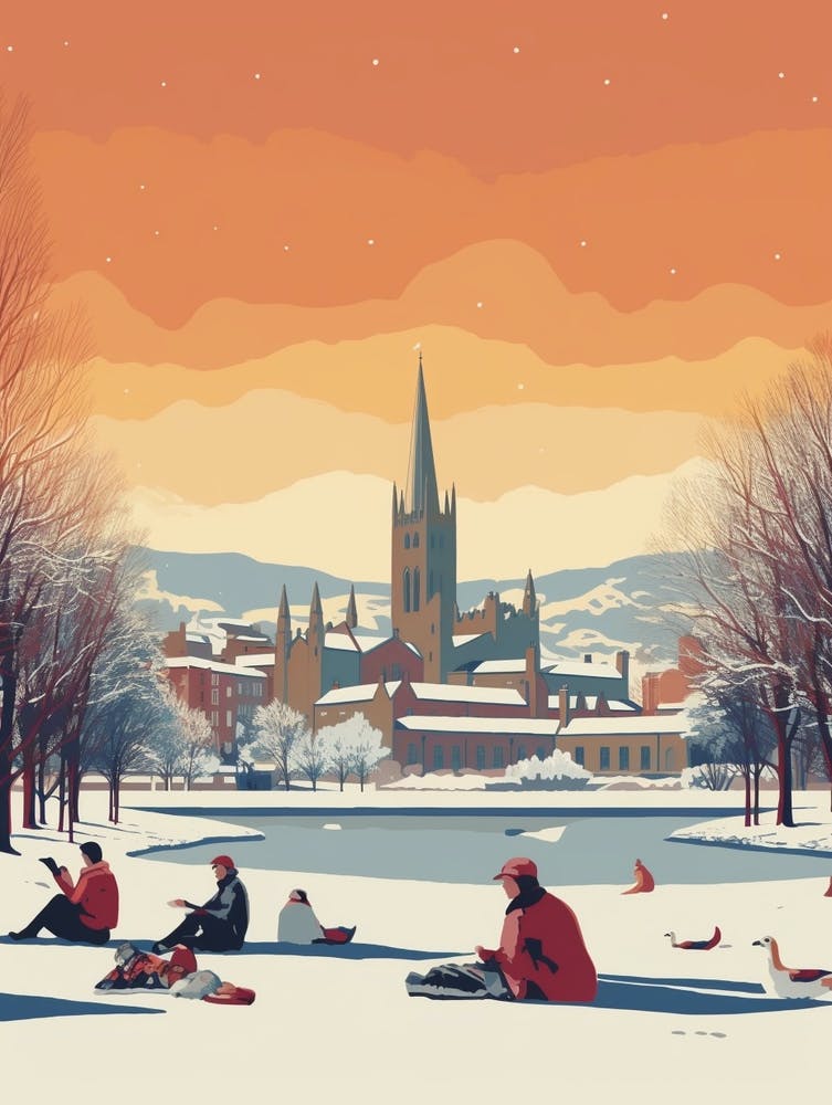 Vintage Winterreise Illustration Inverness United Kingdom 2