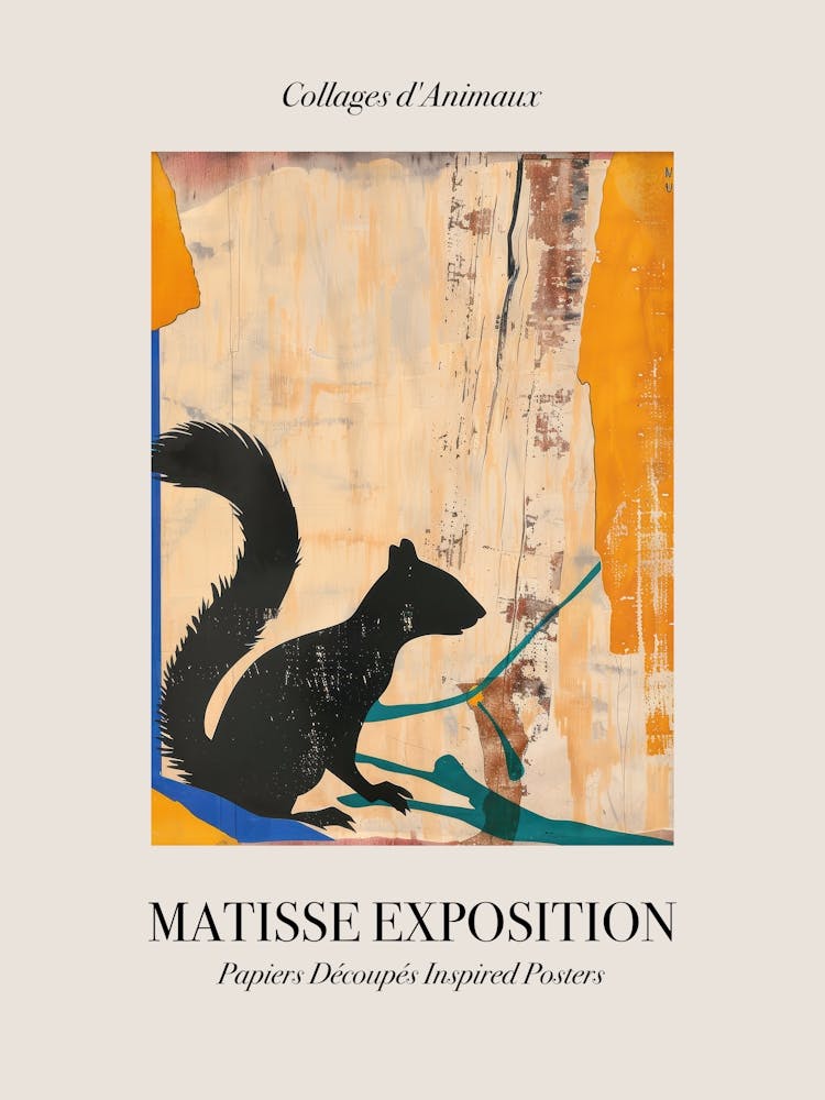 Squirrel 3 Matisse Inspired Exposition Animals Poster