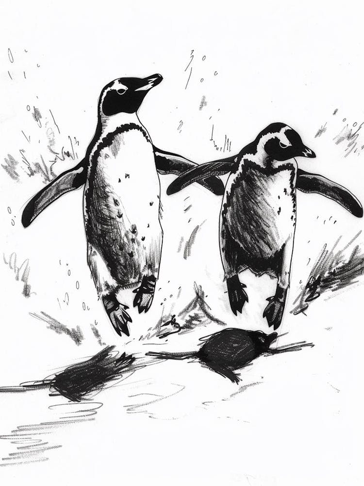 King Penguin Chasing Each Other 4