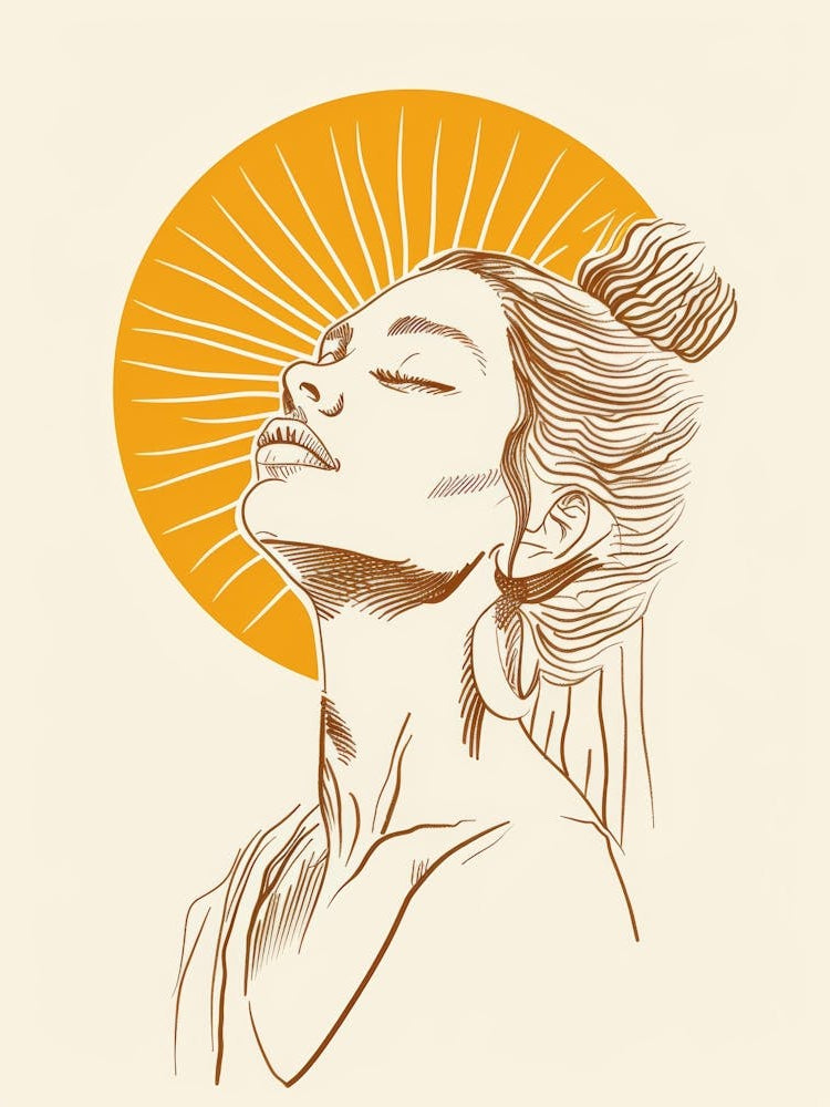 Woman With Sun Rays