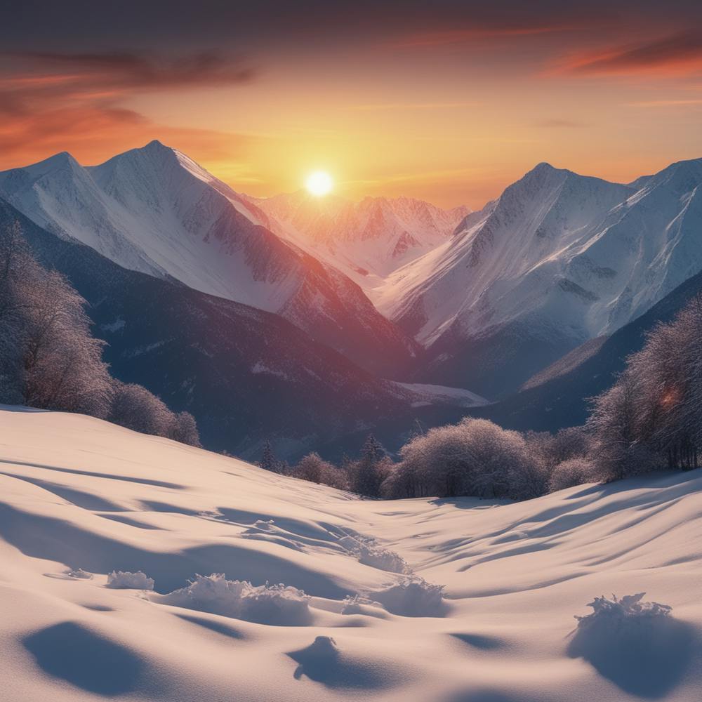 Sunset In The Snow Mountains