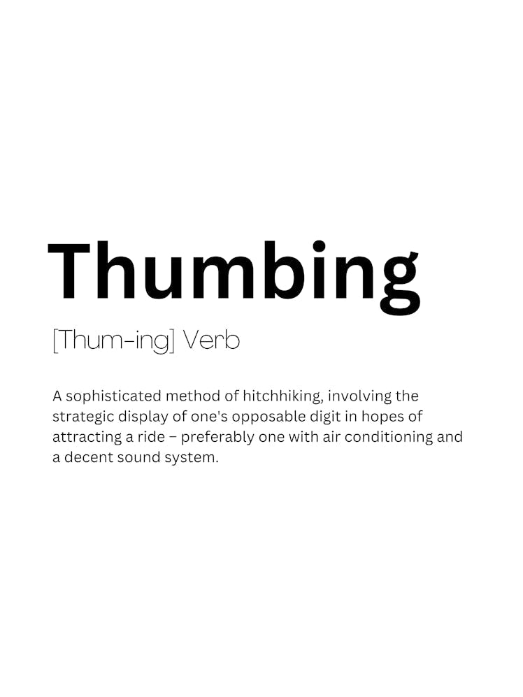 Thumbing Definition Meaning
