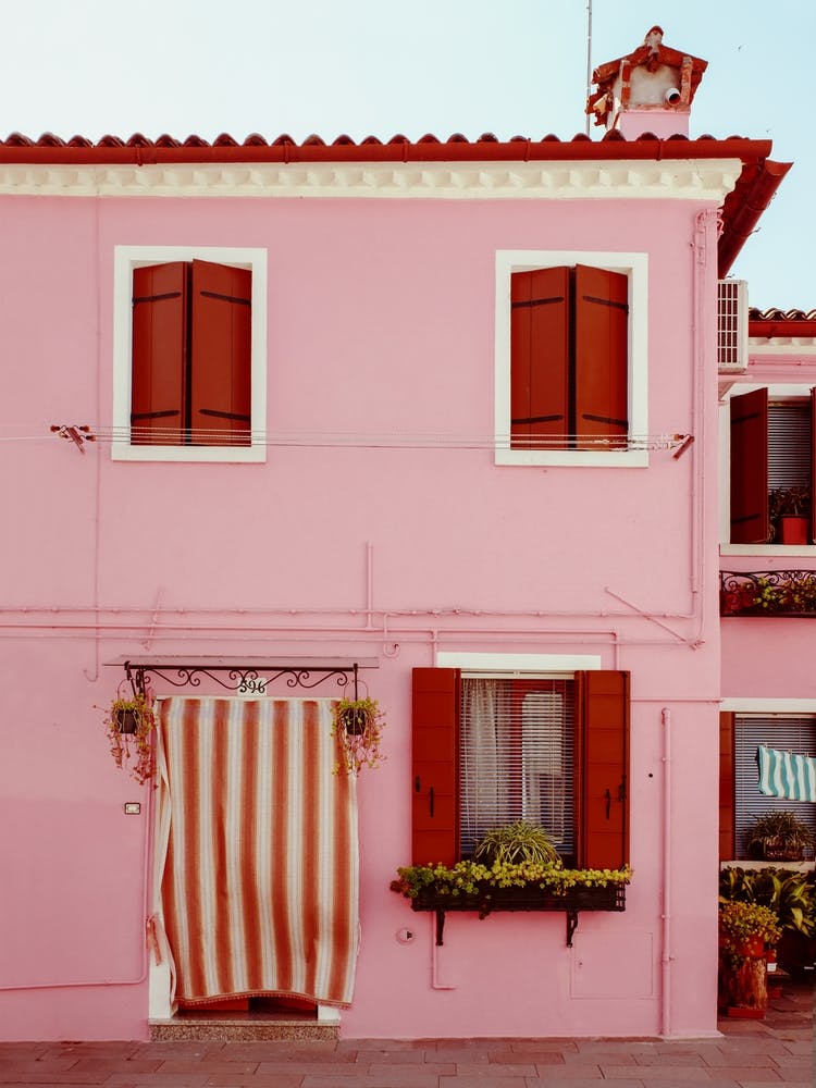 Pink House In Burano, Italy