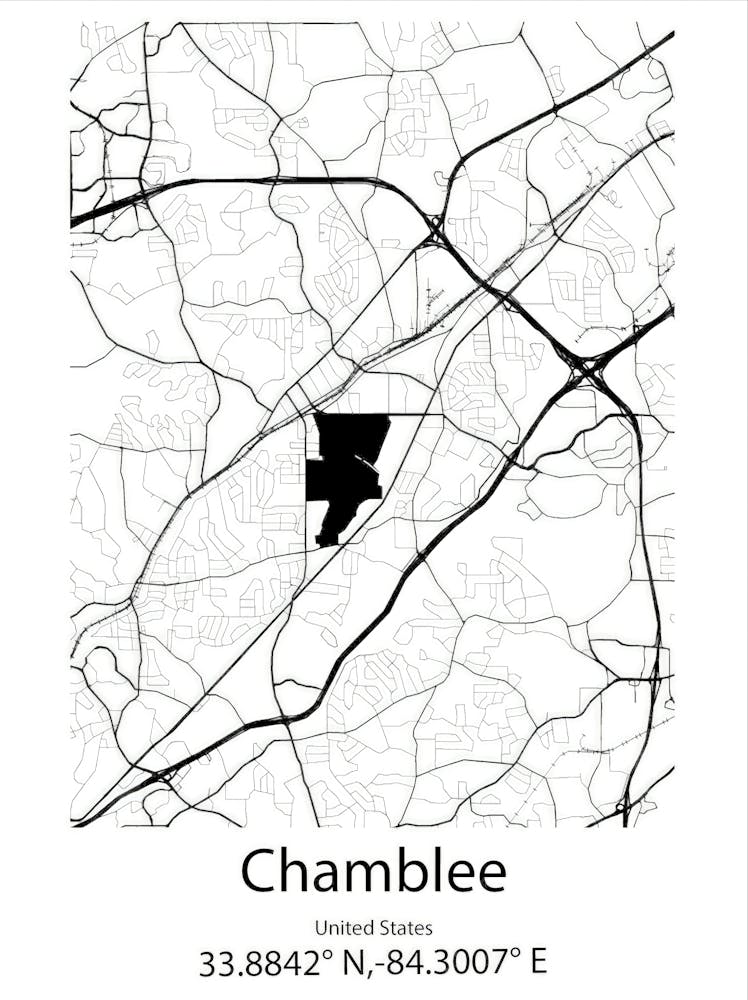 Chamblee,United States Minimalist Map 1