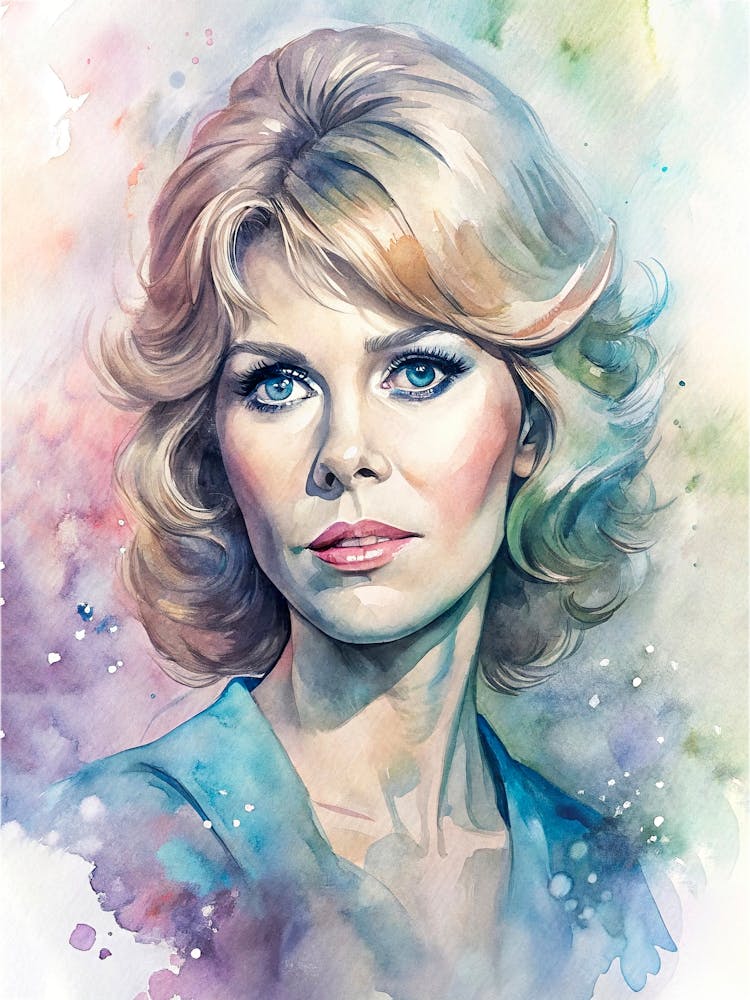 Jane Fonda In Watercolor 1