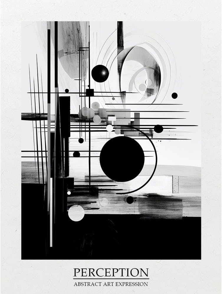 Perception Abstract Black And White 8 Poster