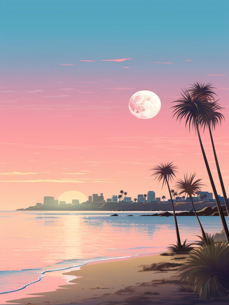 Greenmount Beach Australia At Sunset, Vibrant Painting 1