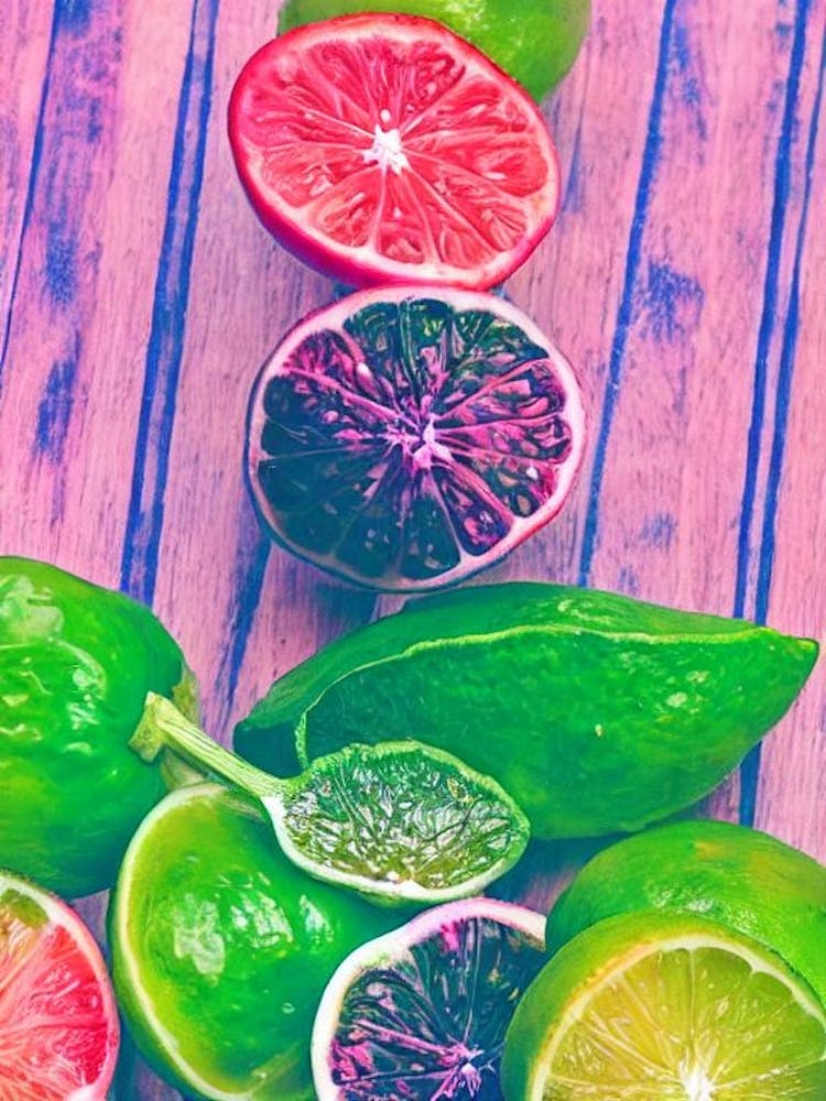 Finger Lime 1 Risograph Retro Poster Fruit