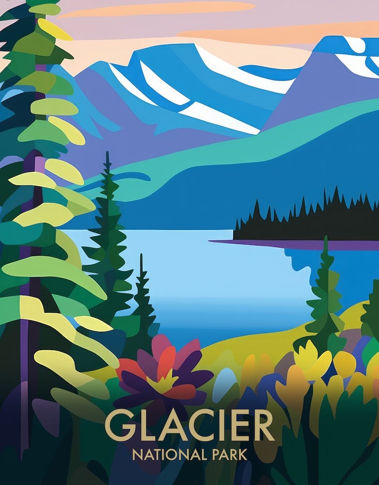 Glacier National Park Vintage Travel Poster 10