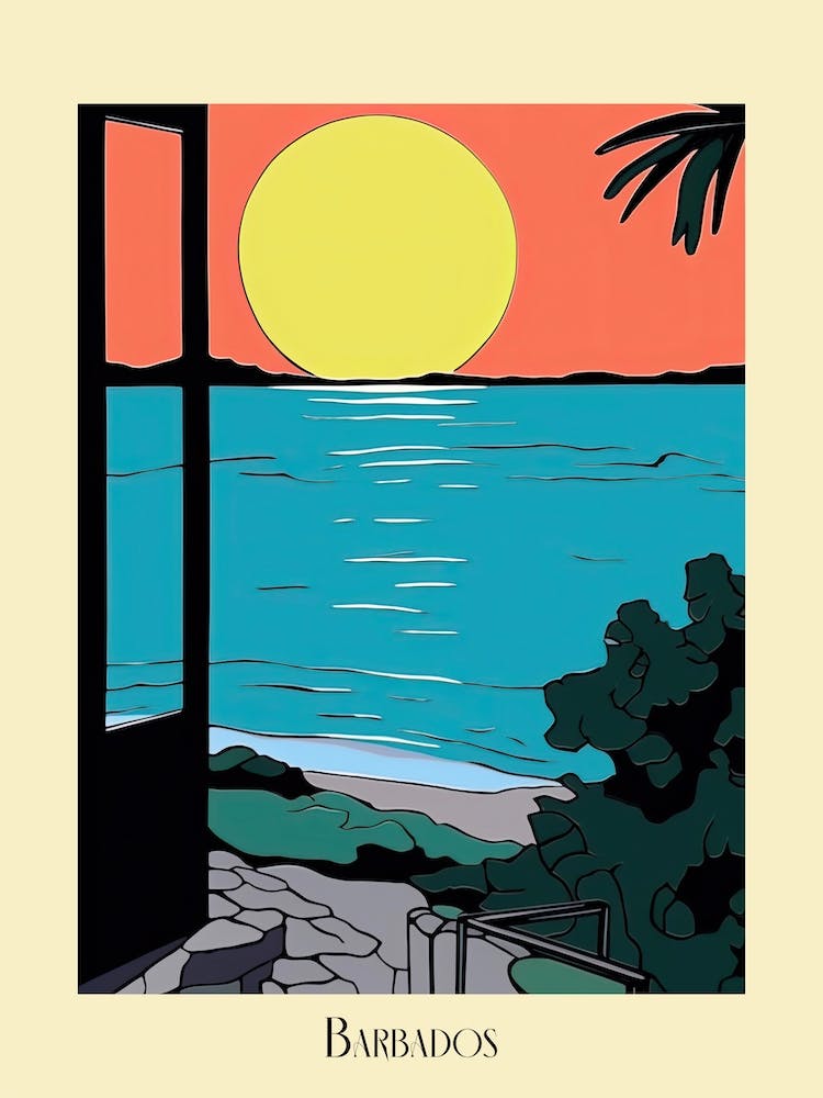 Poster Of Minimal Design Style Of Barbados 3