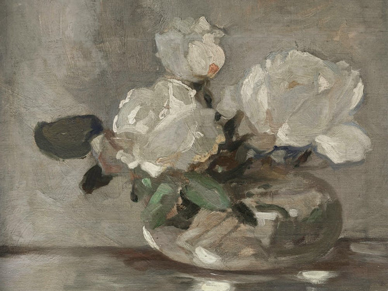 Antique Roses In A Vase