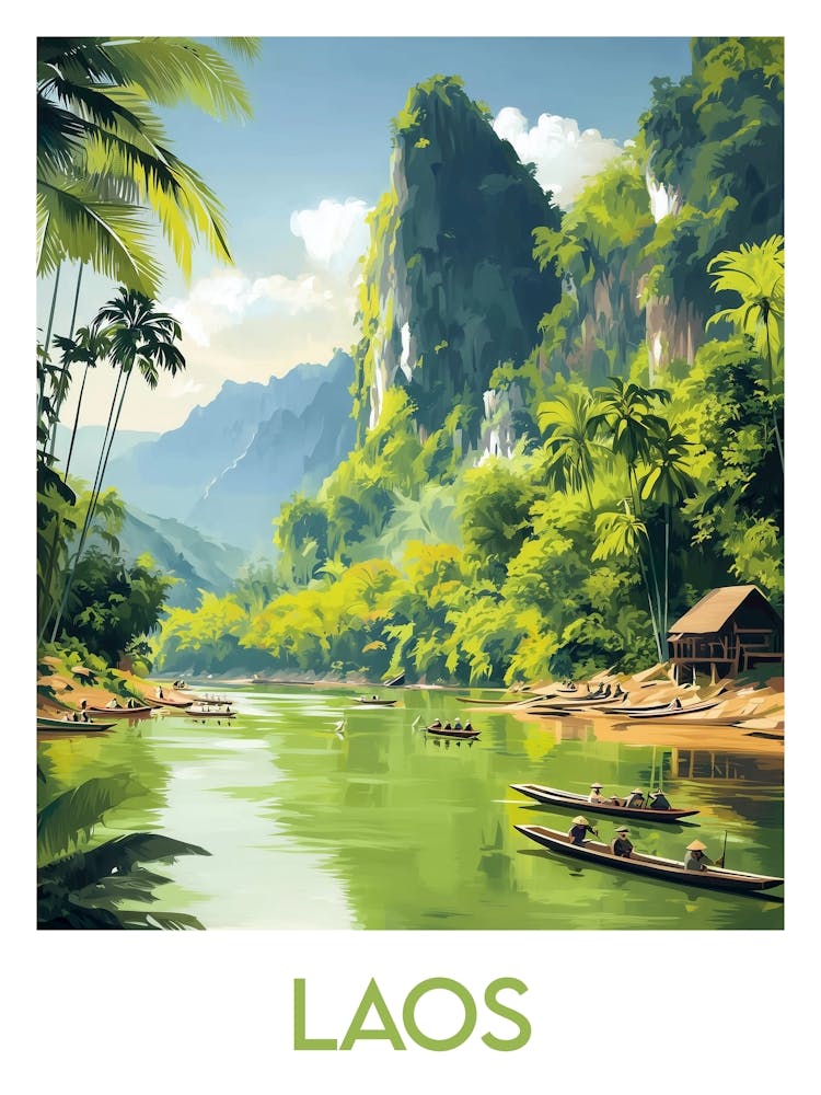 Affiche de voyage Laos 1