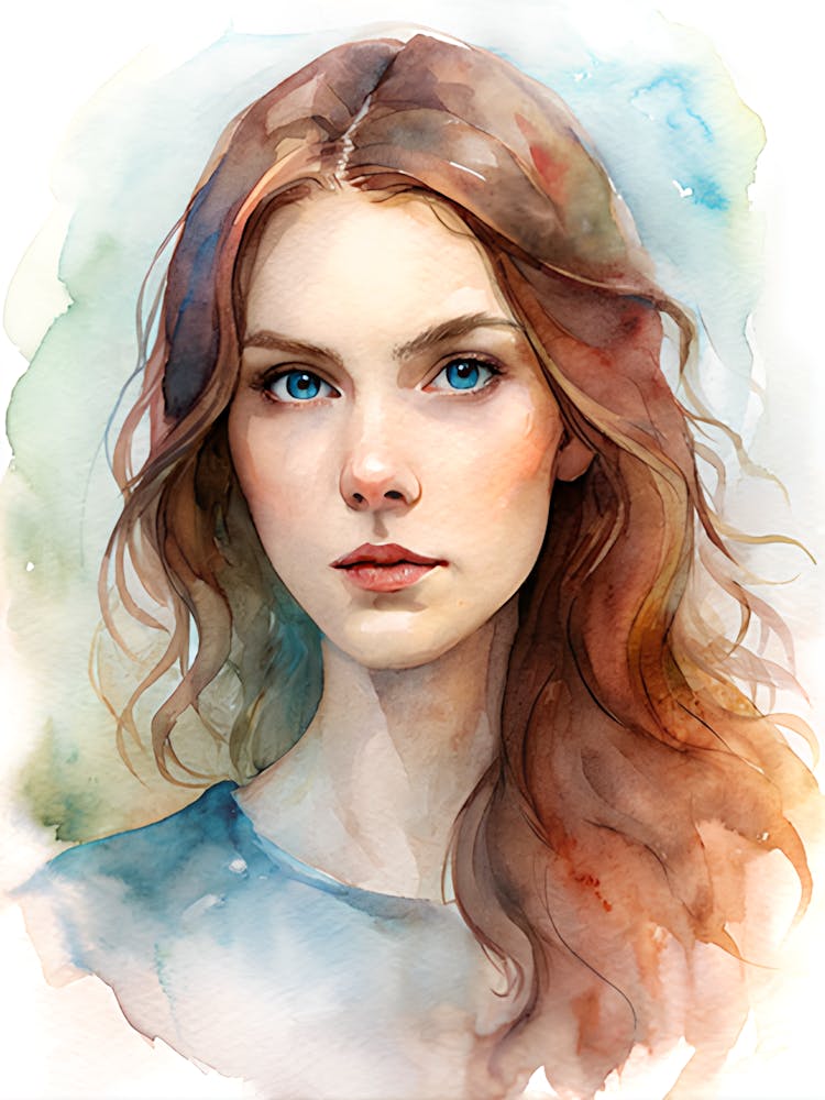 watercolor beautiful girl