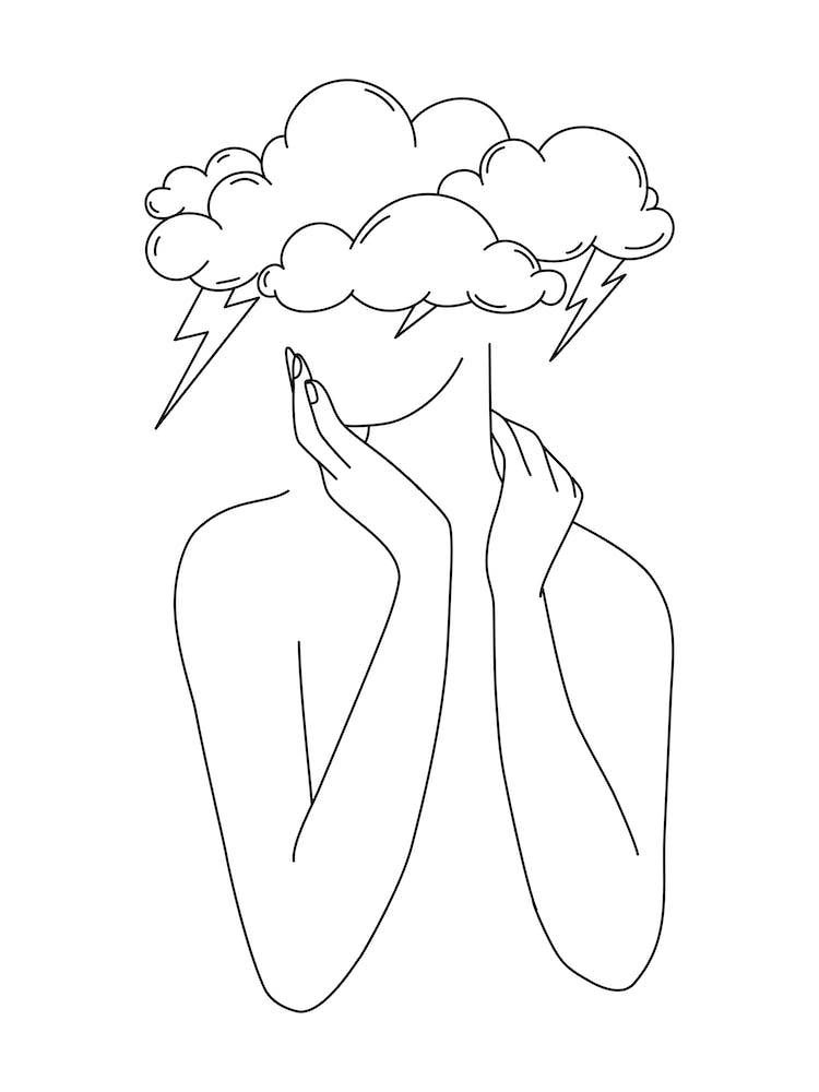 Woman Storm Line art