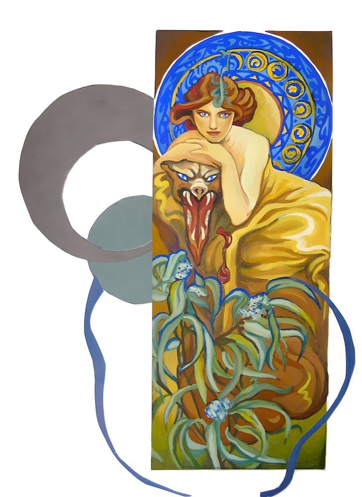 COMPOSITION WOMAN WITH A SNAKE ALPHONSE MUCHA