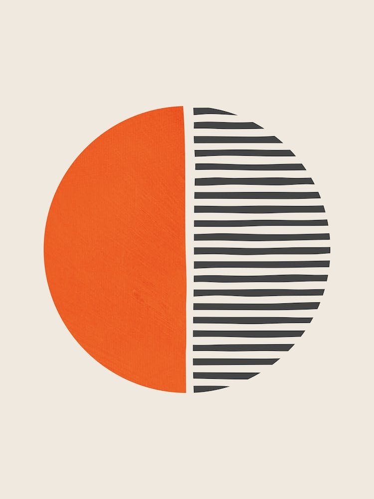 Minimalist Lines Circle Orange