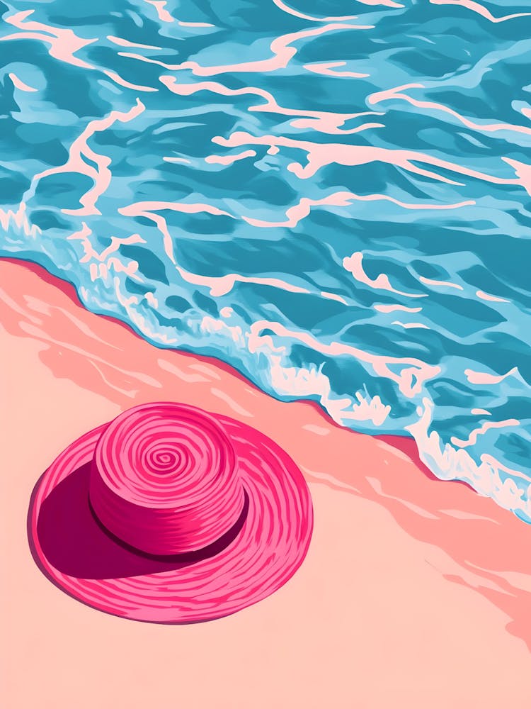 Pink Hat On The Beach