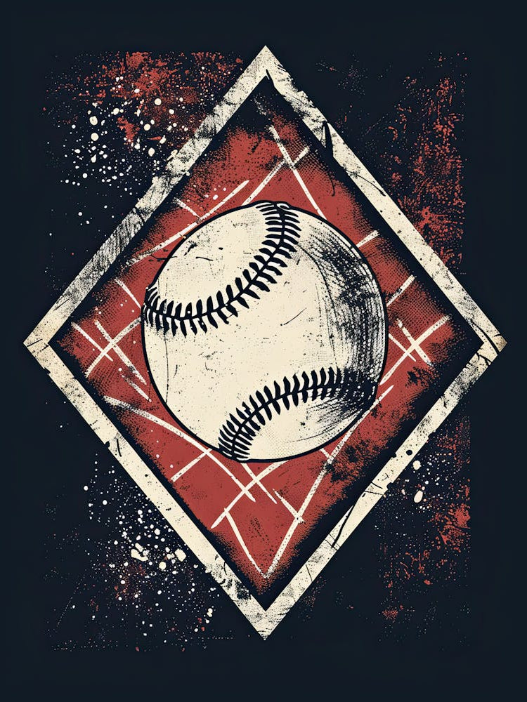 Baseball On A Diamond