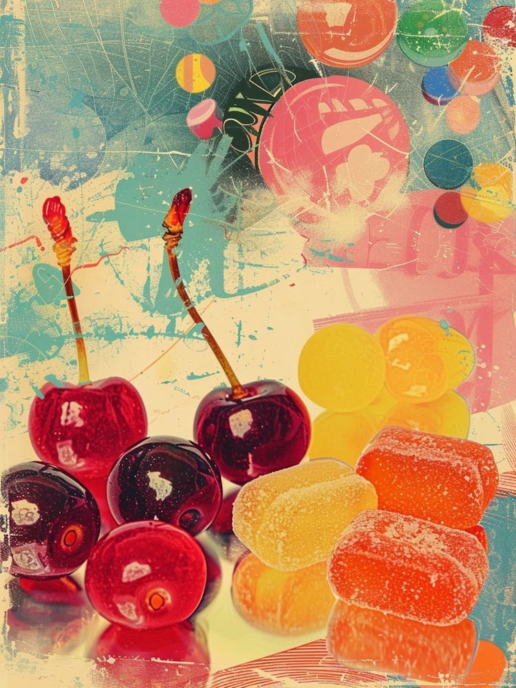 Candy Sweets Retro Collage 2