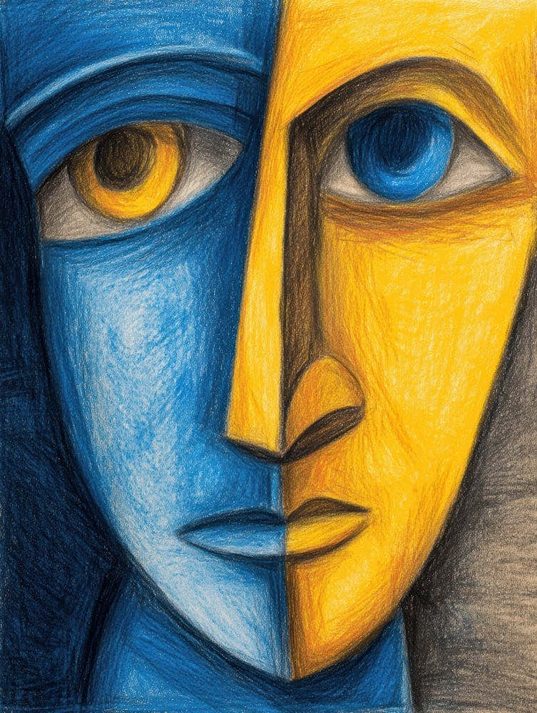 Blue And Yellow Face 2