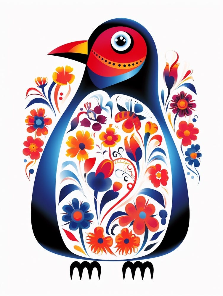 Scandinavian Bird Illustration Penguin 2