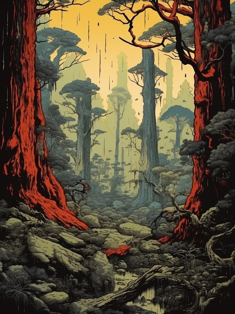 Yakushima Island, Japan Vintage Travel Art 2