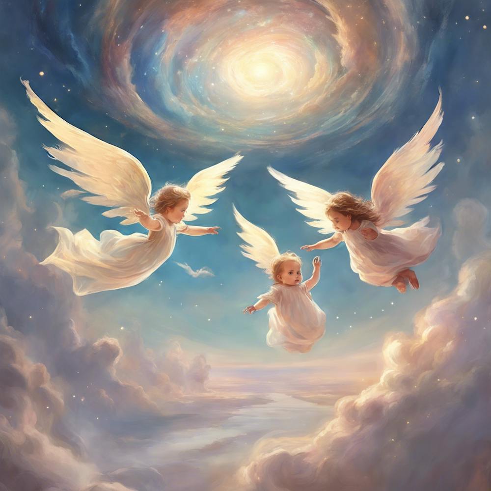 195866 Babies Flying Over Like Winged Angels In Very Beau Xl 1024 V1 0