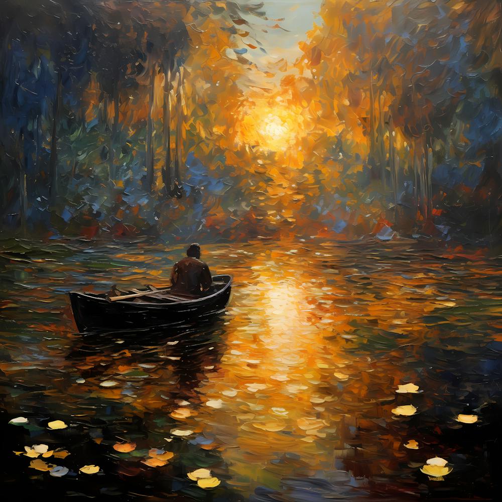 Riverside Delight in Brushstroke Harmony