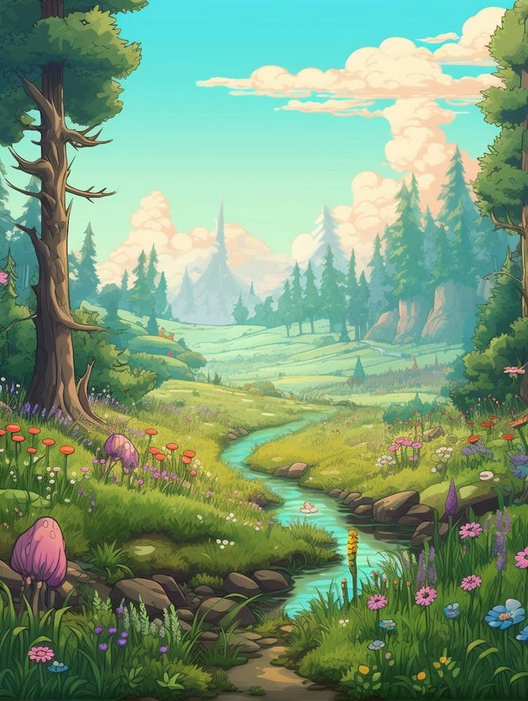 Meadow Landscape Pixel Art 3