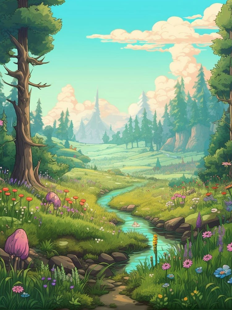 Meadow Landscape Pixel Art 3