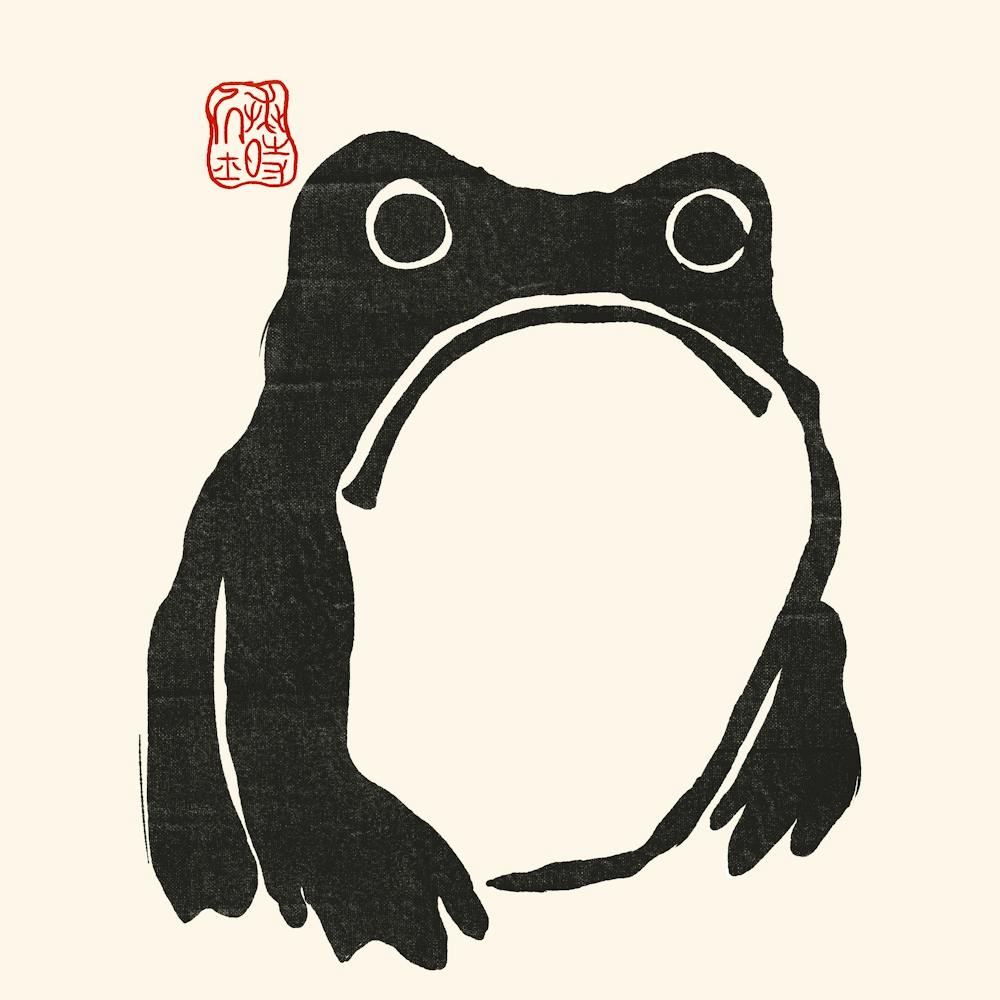 Schwarzer mürrischer Frosch