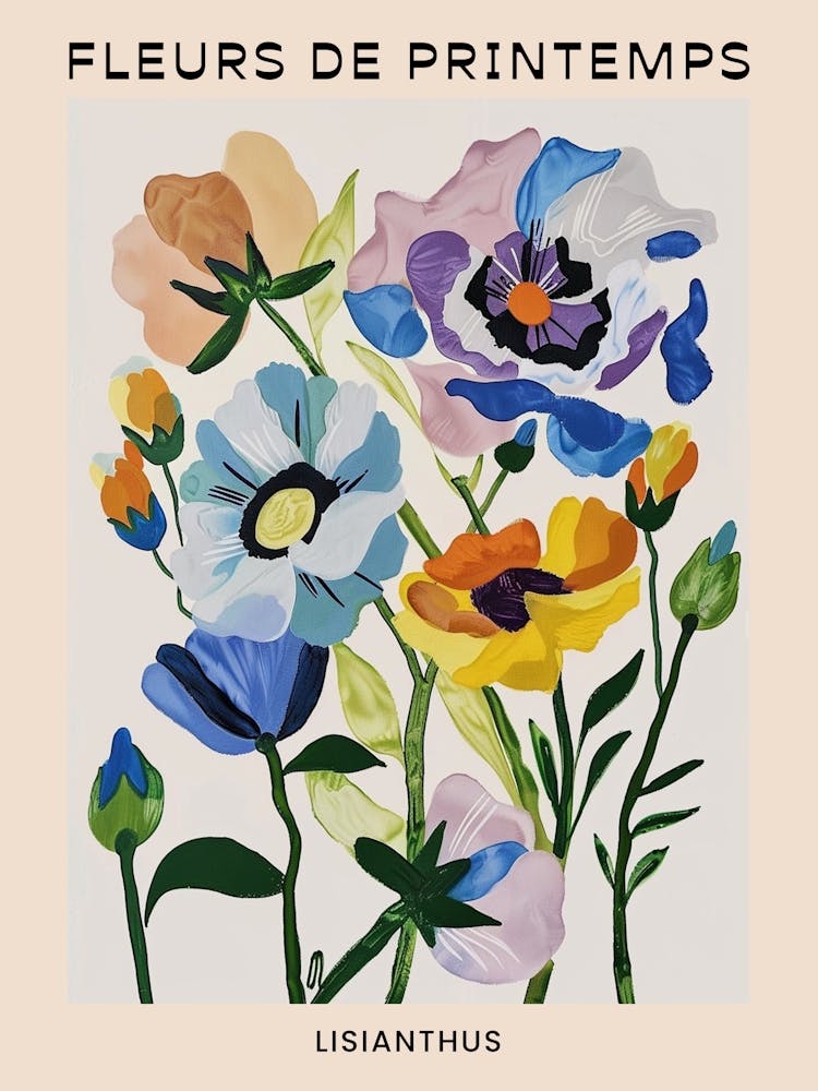 Spring Floral French Poster  Lisianthus 3