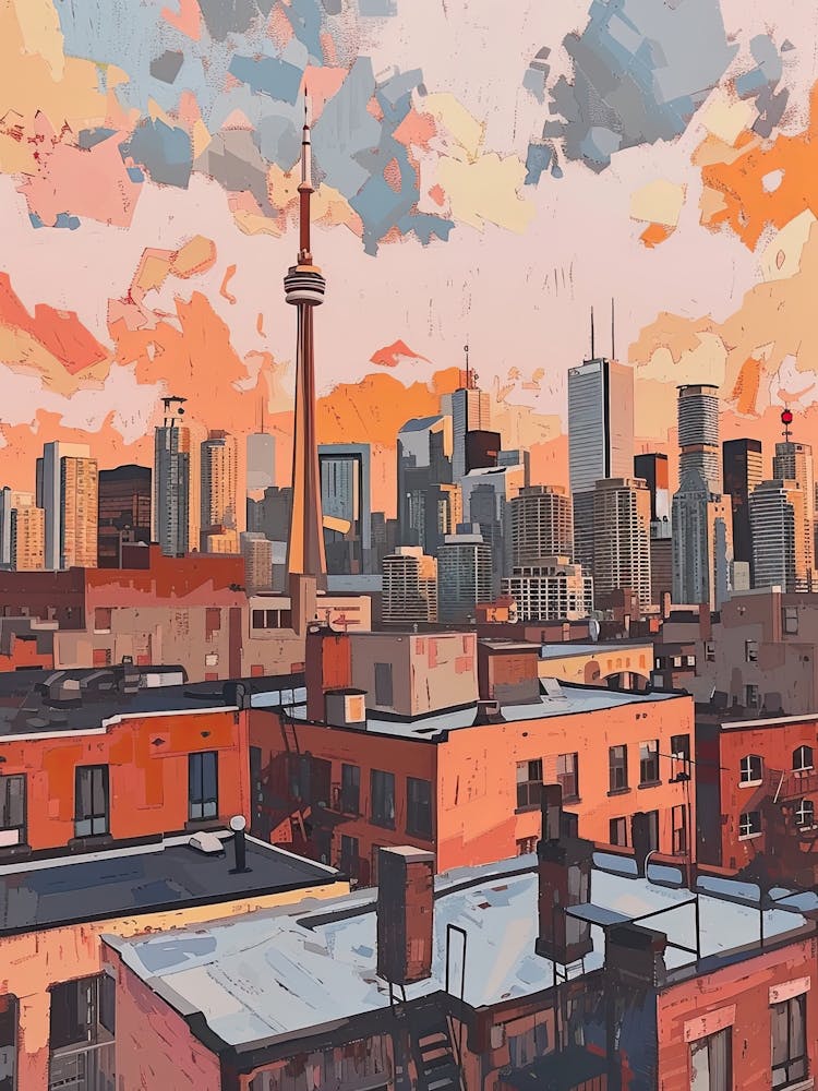 Toronto Rooftops Morning Skyline 1