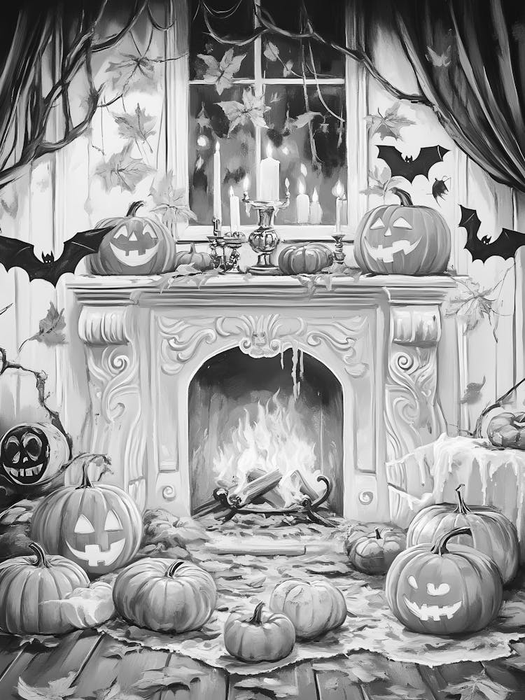 Halloween Fireplace 3