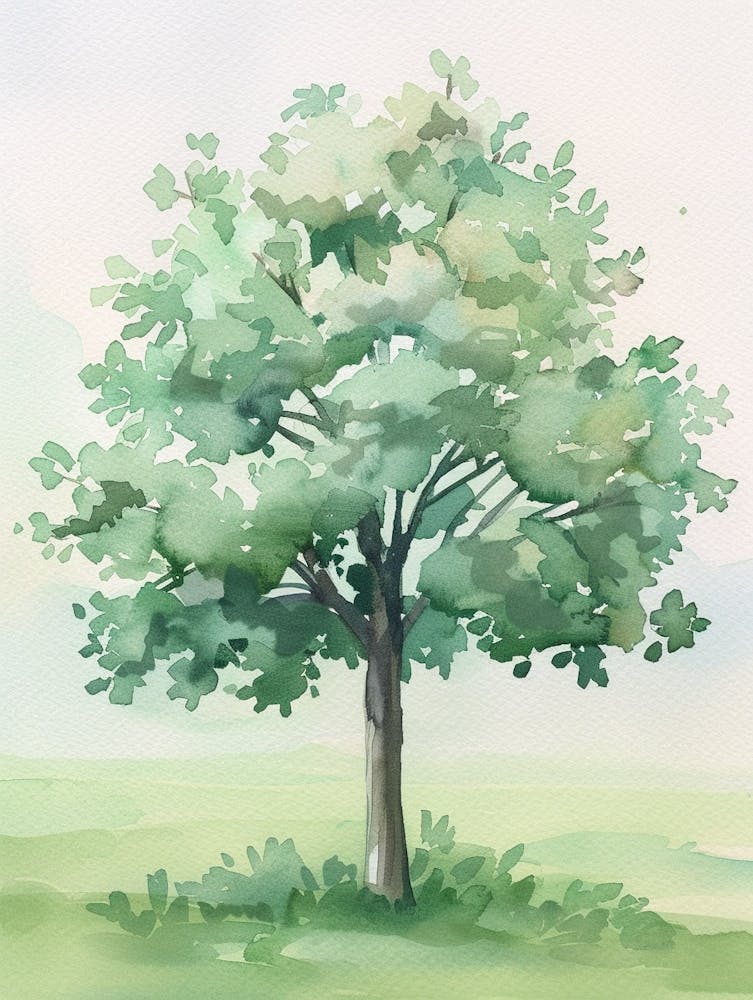 Apple Tree Atmospheric Watercolour Painting 3