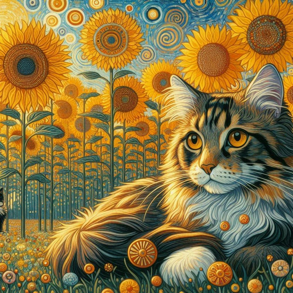 gustav klimt sunflowers in the meadow art 4