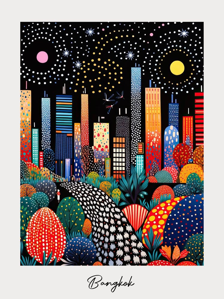 Poster Of Bangkok, Illustration In The Style Of Pop Art 2