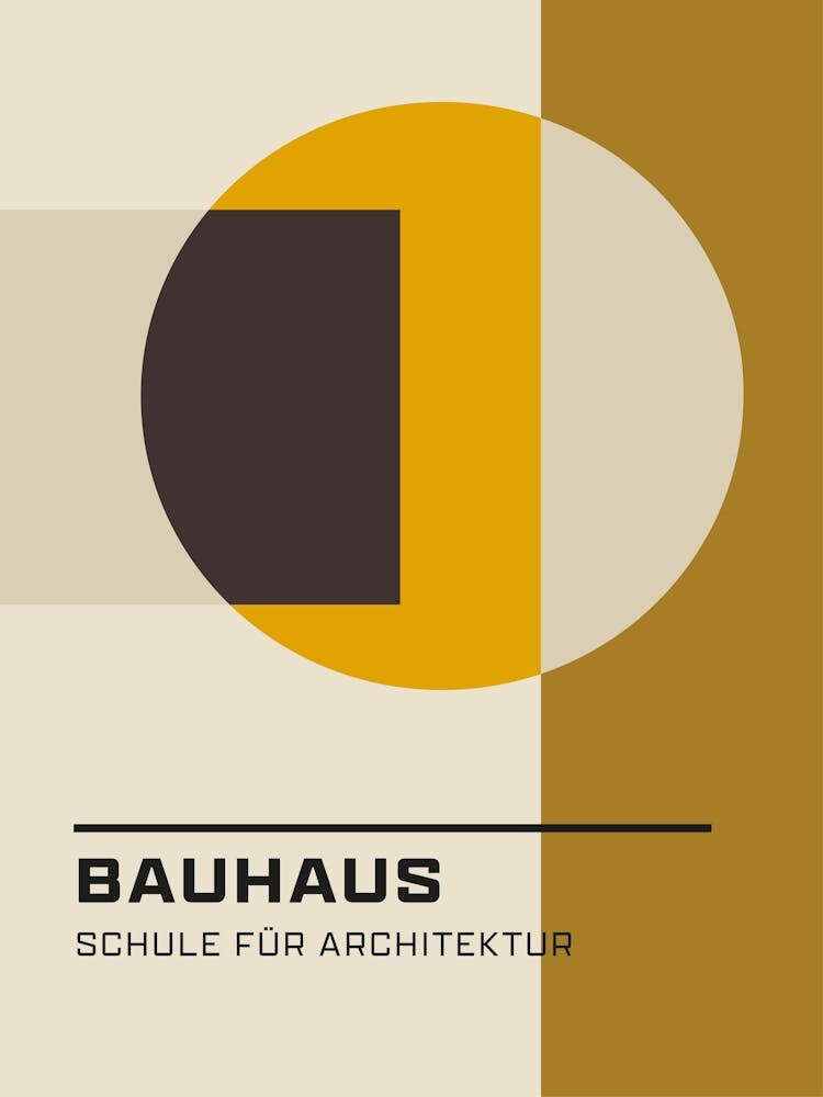 Bauhaus Minimalist Abstract Print 7 Mustard