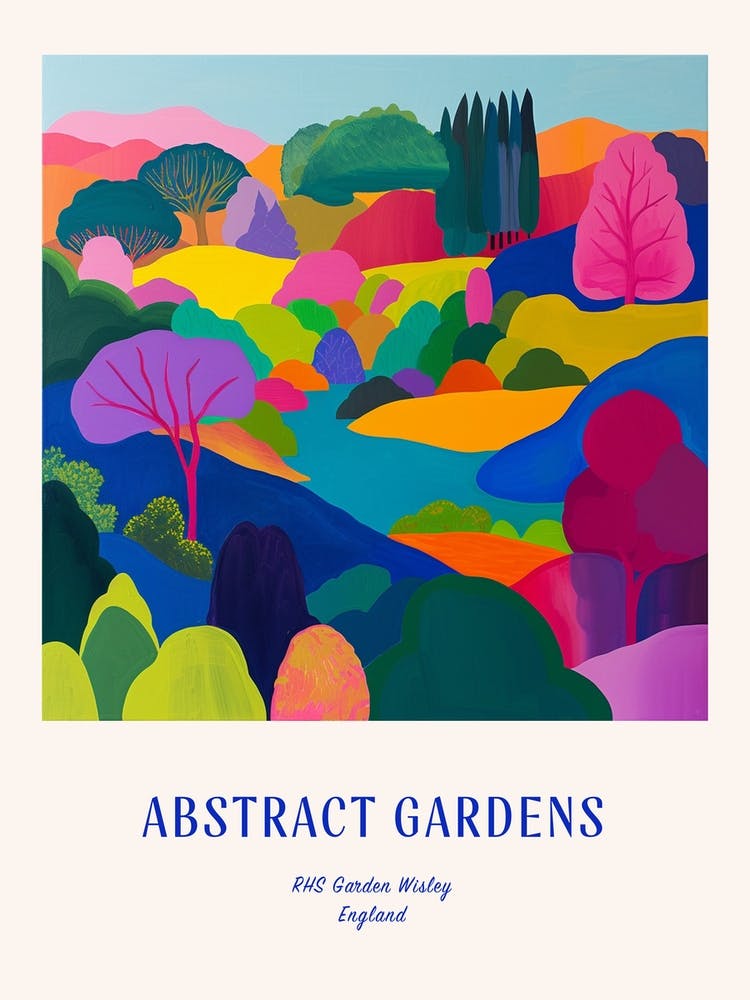 Colourful Gardens Rhs Garden Wisley United Kingdom 2 Blue Poster