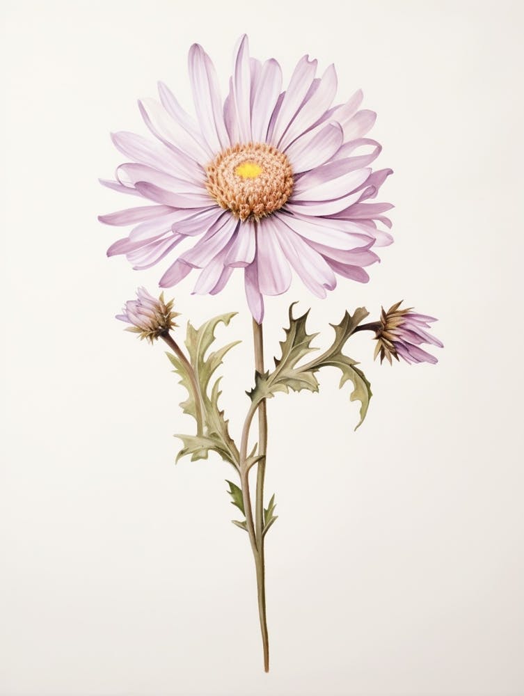 Art Botanique de Fleurs Pressées - Asters 1
