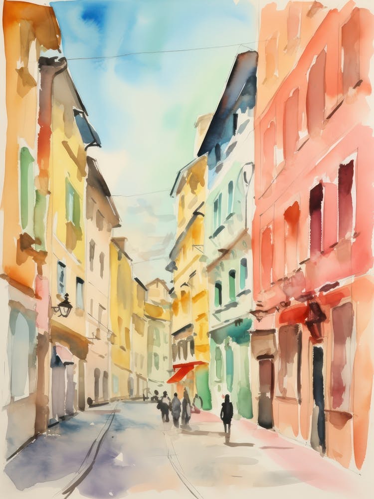 Trieste, Italy Watercolour Streets 3