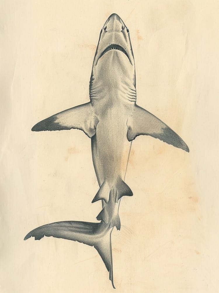 Cookiecutter Shark Vintage Illustration 5