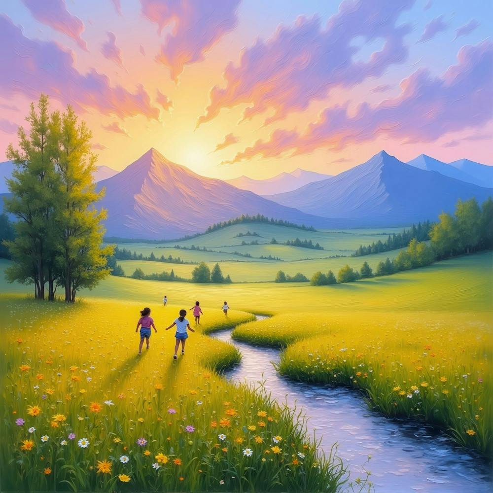 Children In The Meadow