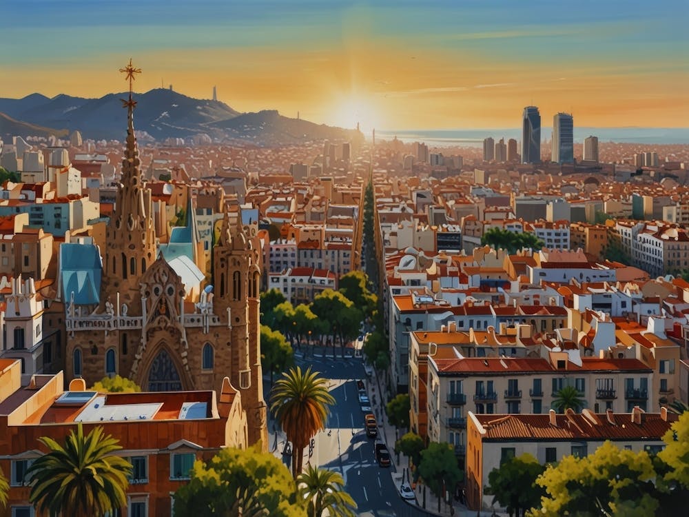 Barcelona Cityscape art 2