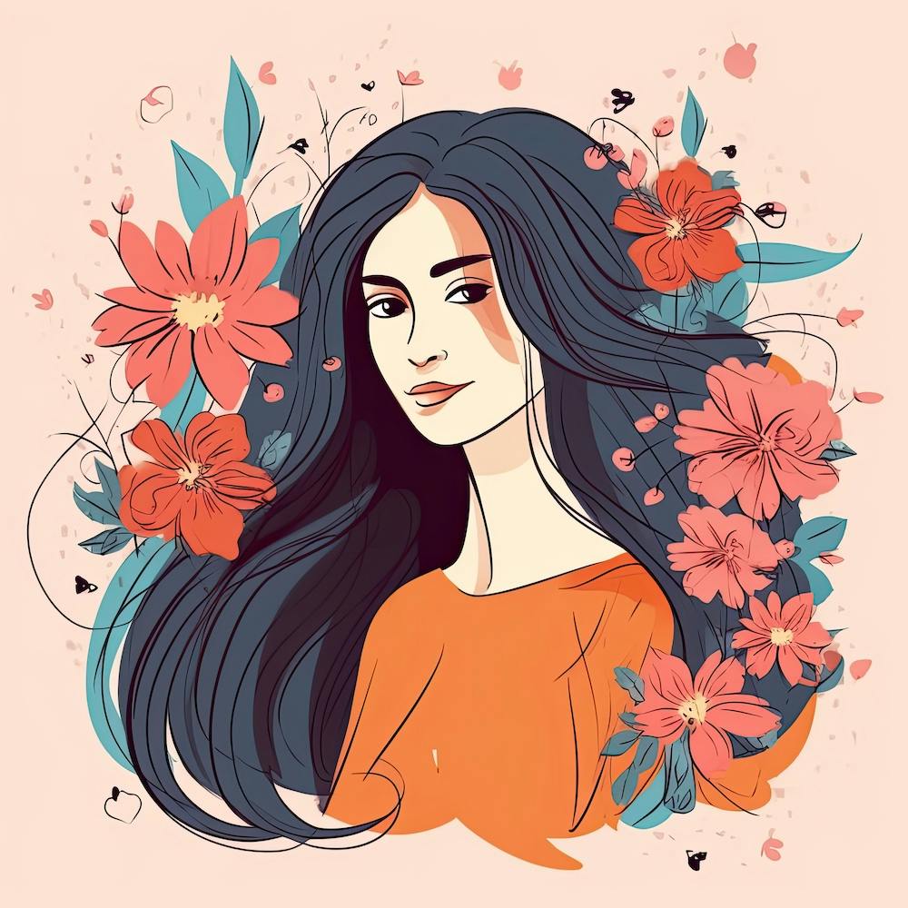 Bloom Body Art Girl Surrounded By Flowers And Plants 1