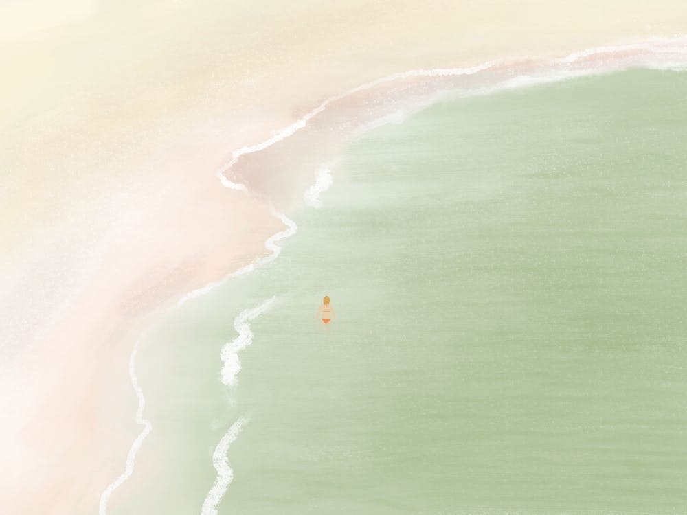 Swimming On The Beach