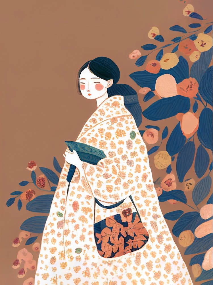 Girl With A Big Flower Dress