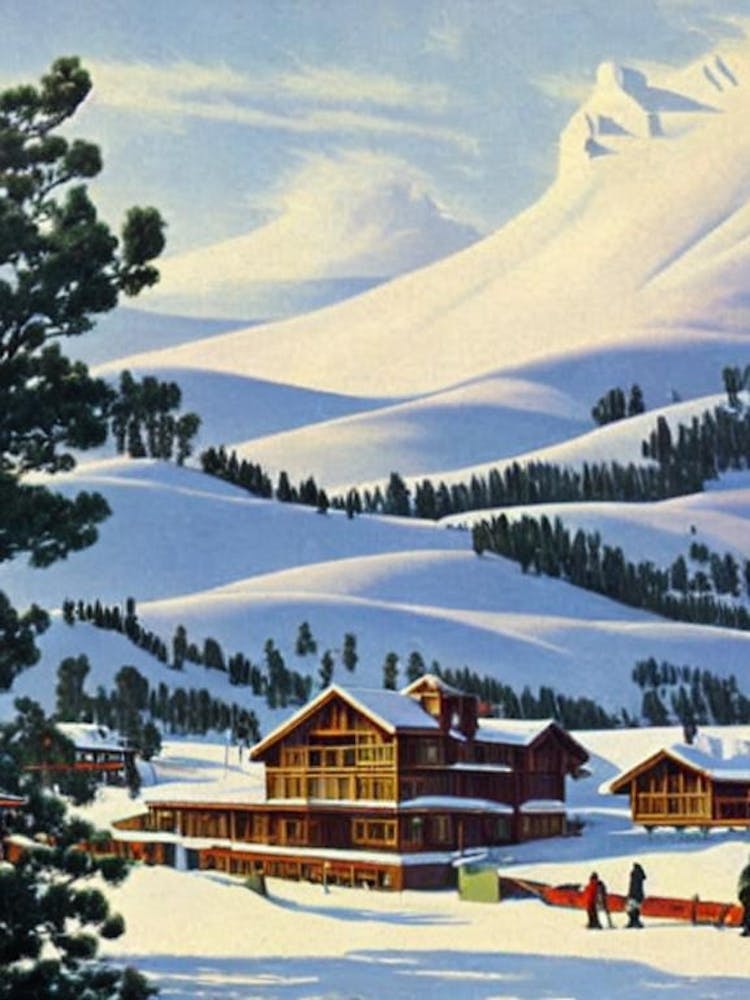 Perisher, Australia Ski Resort Vintage Landscape 1 Skiing Poster
