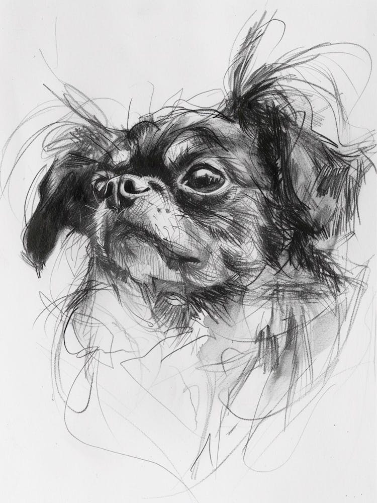Tibet Spaniel Hund Kohlelinie 2